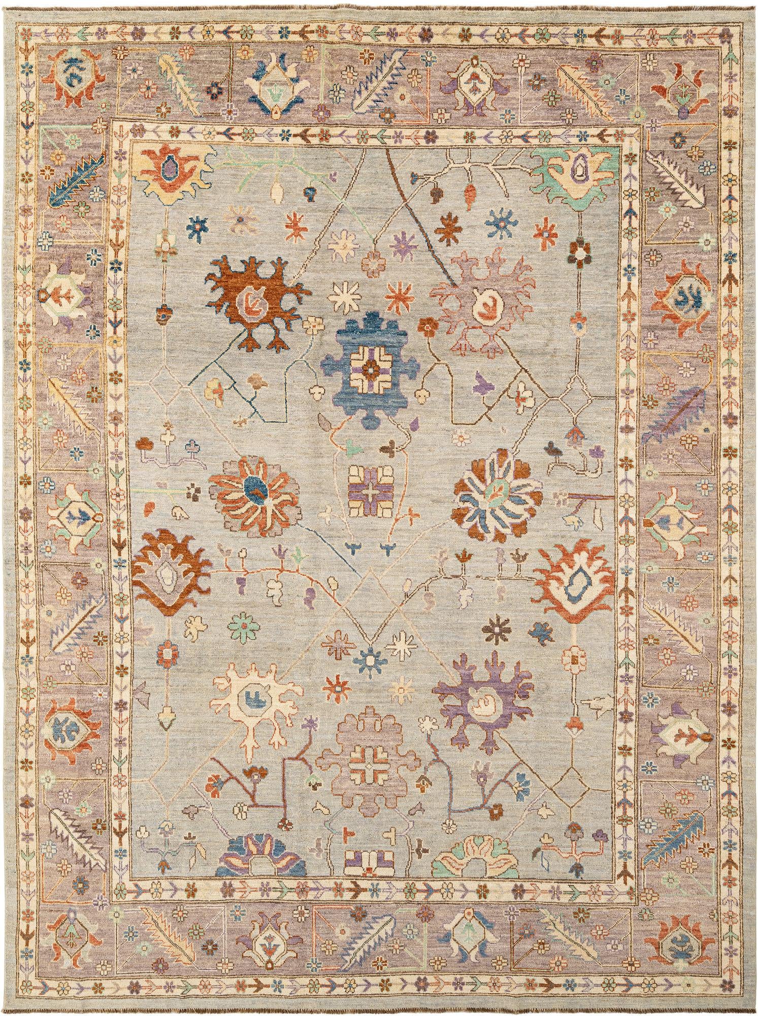 8' 11 x 11' 11 Hand Knotted Oushak Rug