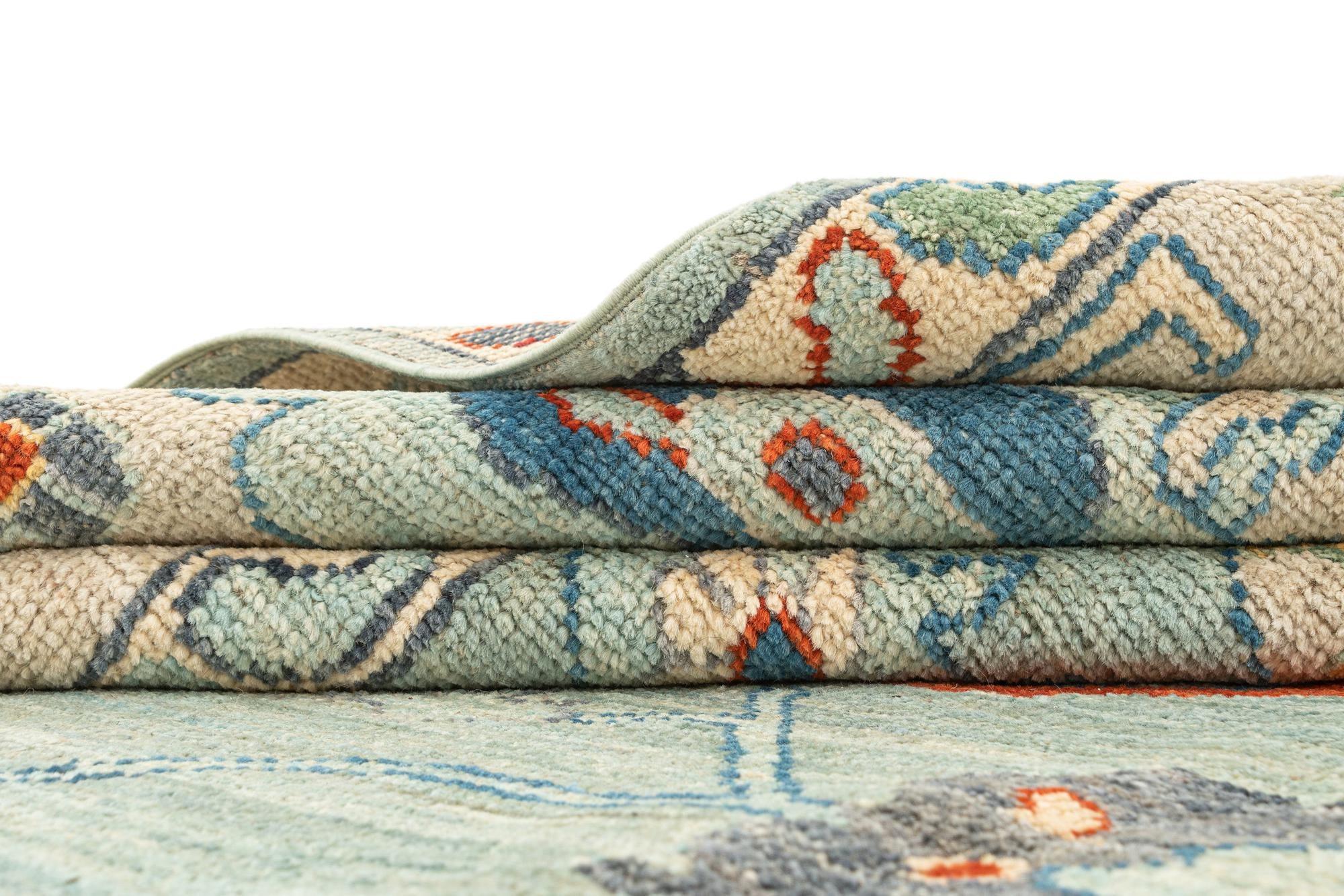 9' 3 x 11' 11 Hand Knotted Oushak Rug