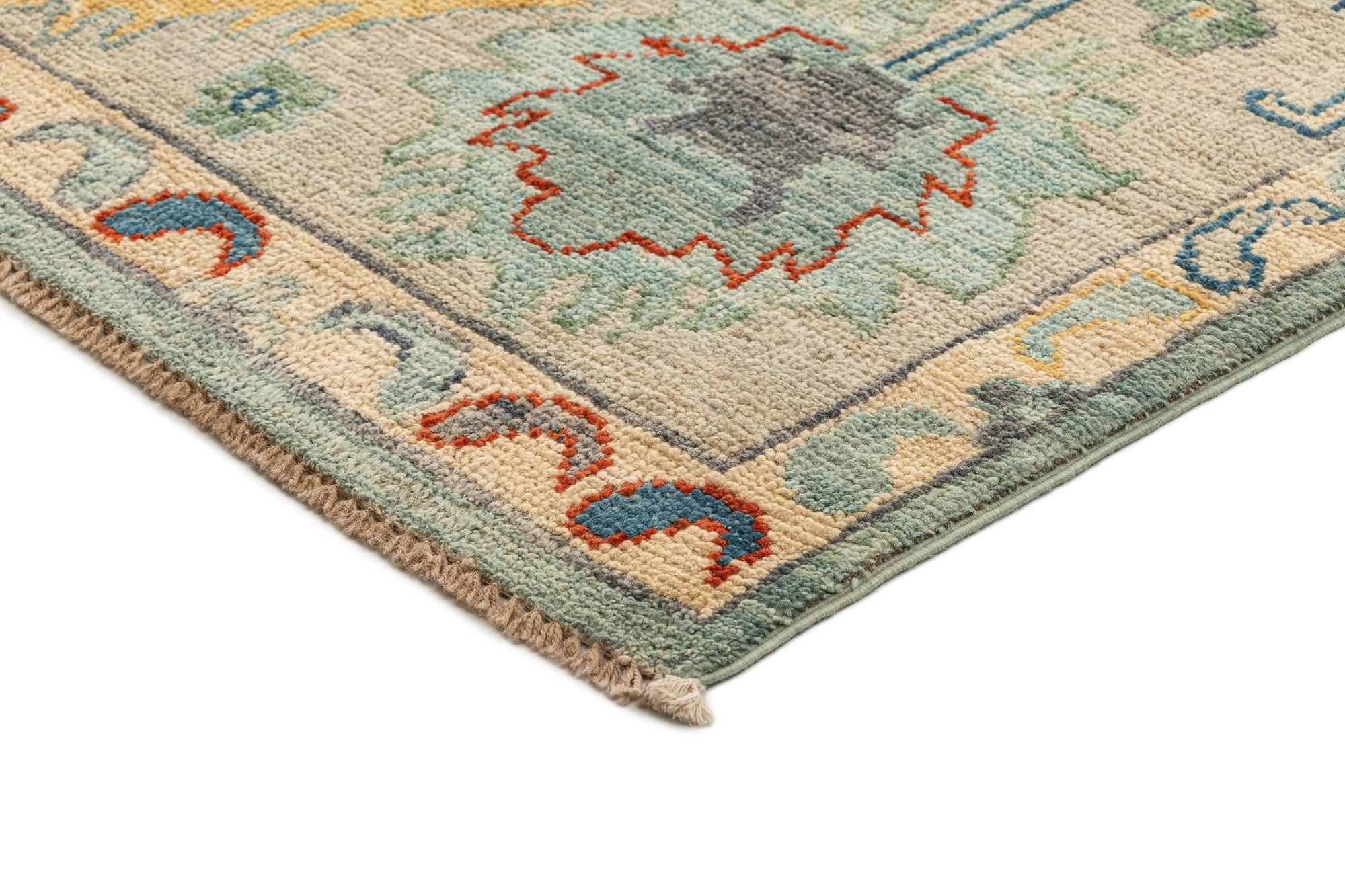 9' 3 x 11' 11 Hand Knotted Oushak Rug