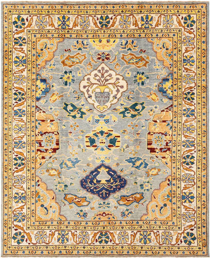 7' 10 x 9' 8 Hand Knotted Oushak Rug
