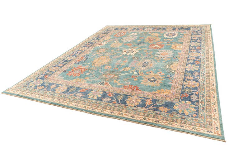 Detail image of 11' 11 x 14' 10 Hand Knotted Oushak Rug
