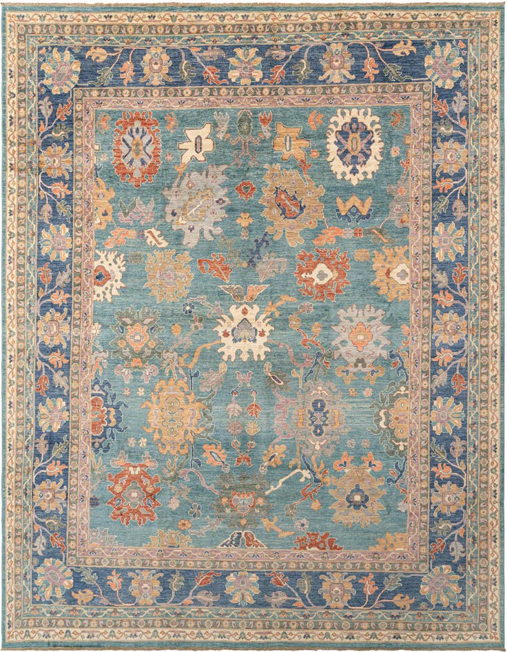 Detail image of 11' 11 x 14' 10 Hand Knotted Oushak Rug