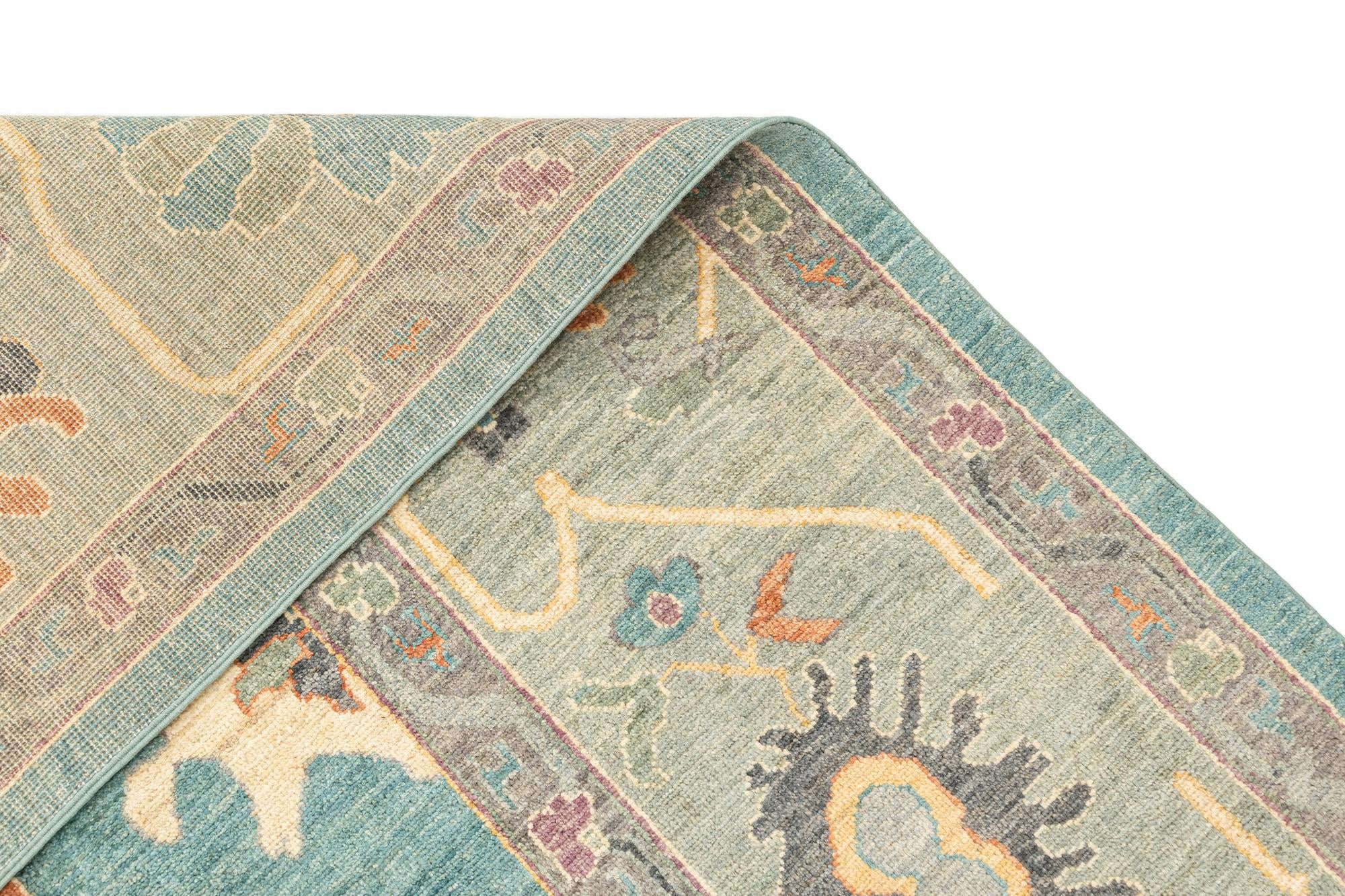 8' 11 x 11' 11 Hand Knotted Oushak Rug