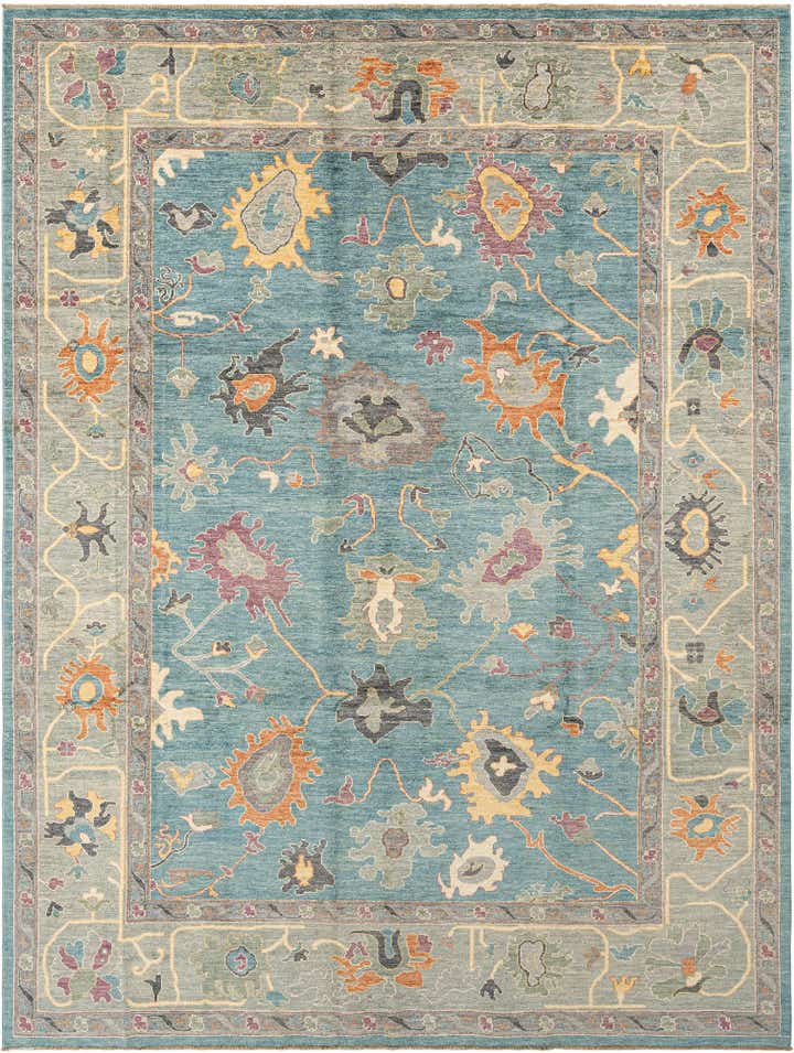 8' 11 x 11' 11 Hand Knotted Oushak Rug