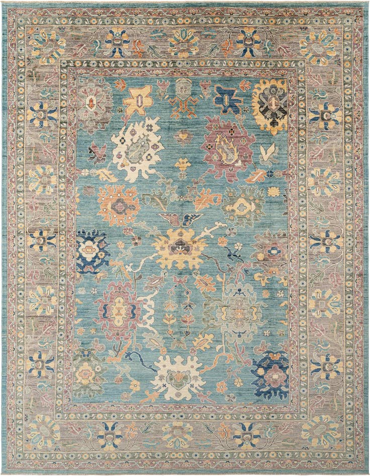 Detail image of 10' x 14' 1 Hand Knotted Oushak Rug
