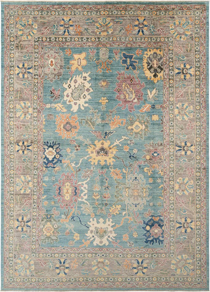 Detail image of 10' x 14' 1 Hand Knotted Oushak Rug