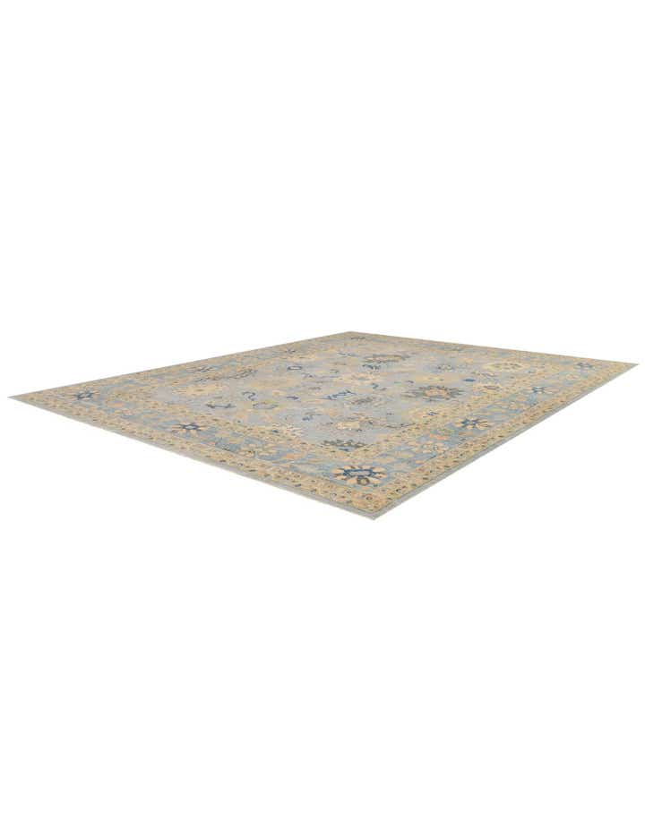 11' 5 x 14' 8 Hand Knotted Oushak Wool Rug
