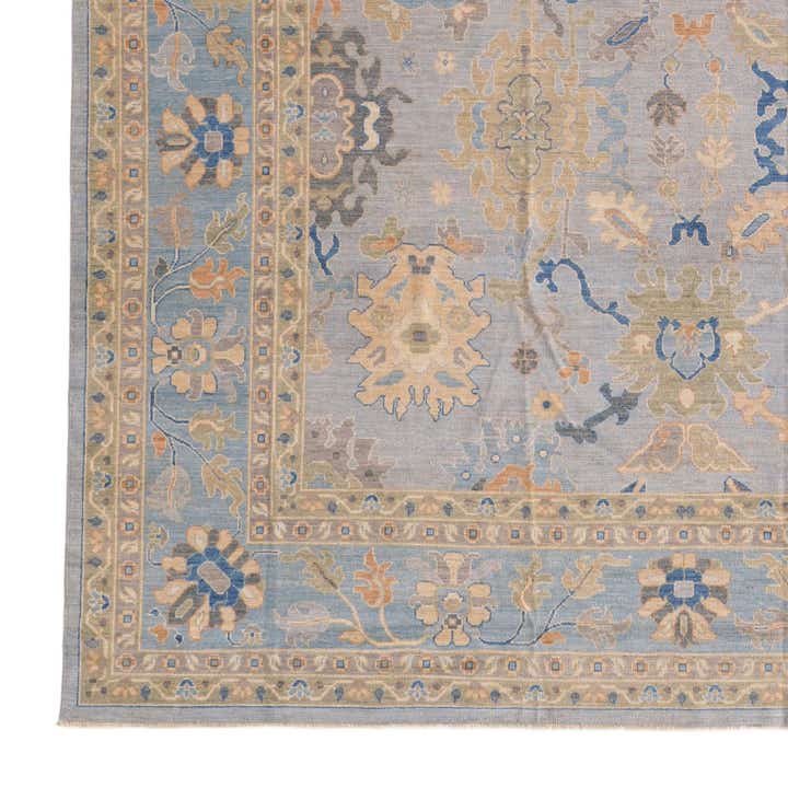 11' 5 x 14' 8 Hand Knotted Oushak Wool Rug