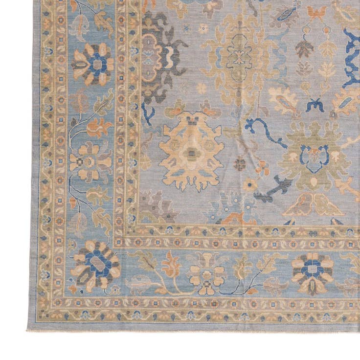 Detail image of 11' 5 x 14' 8 Hand Knotted Oushak Wool Rug