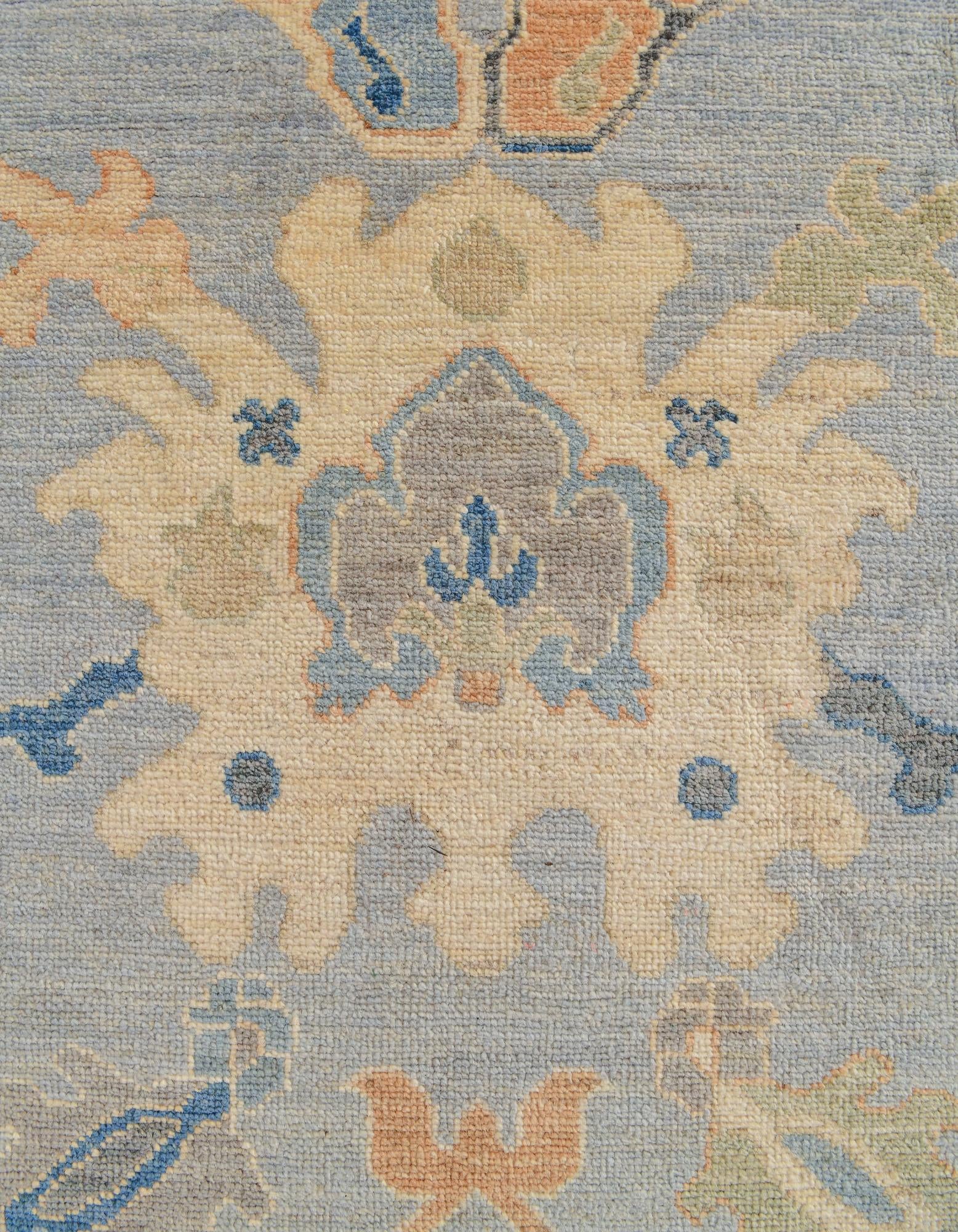 11' 5 x 14' 8 Hand Knotted Oushak Wool Rug