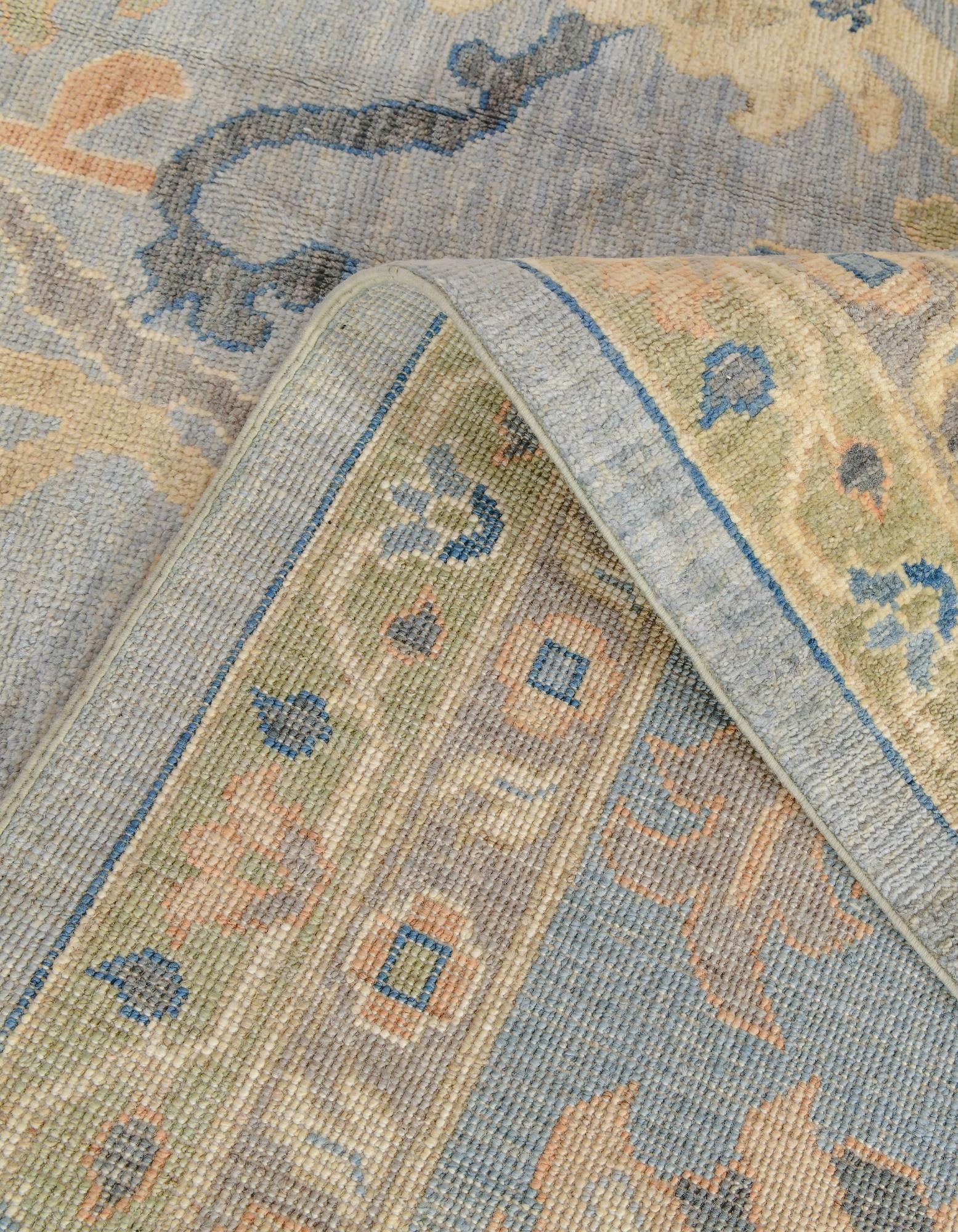 11' 5 x 14' 8 Hand Knotted Oushak Wool Rug