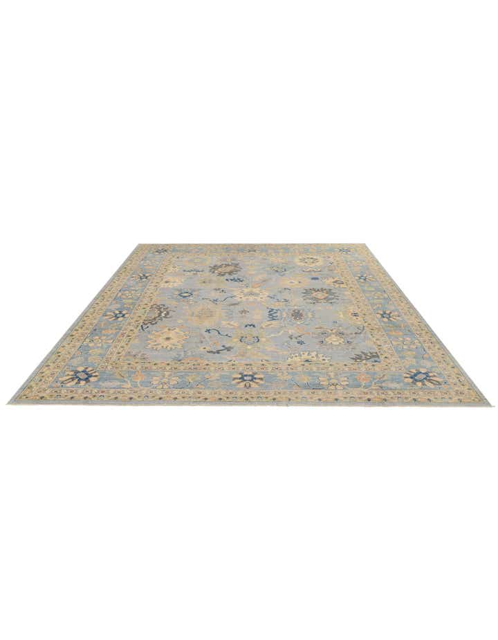 11' 5 x 14' 8 Hand Knotted Oushak Wool Rug