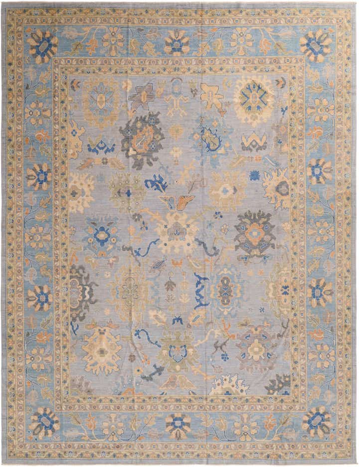 11' 5 x 14' 8 Hand Knotted Oushak Wool Rug