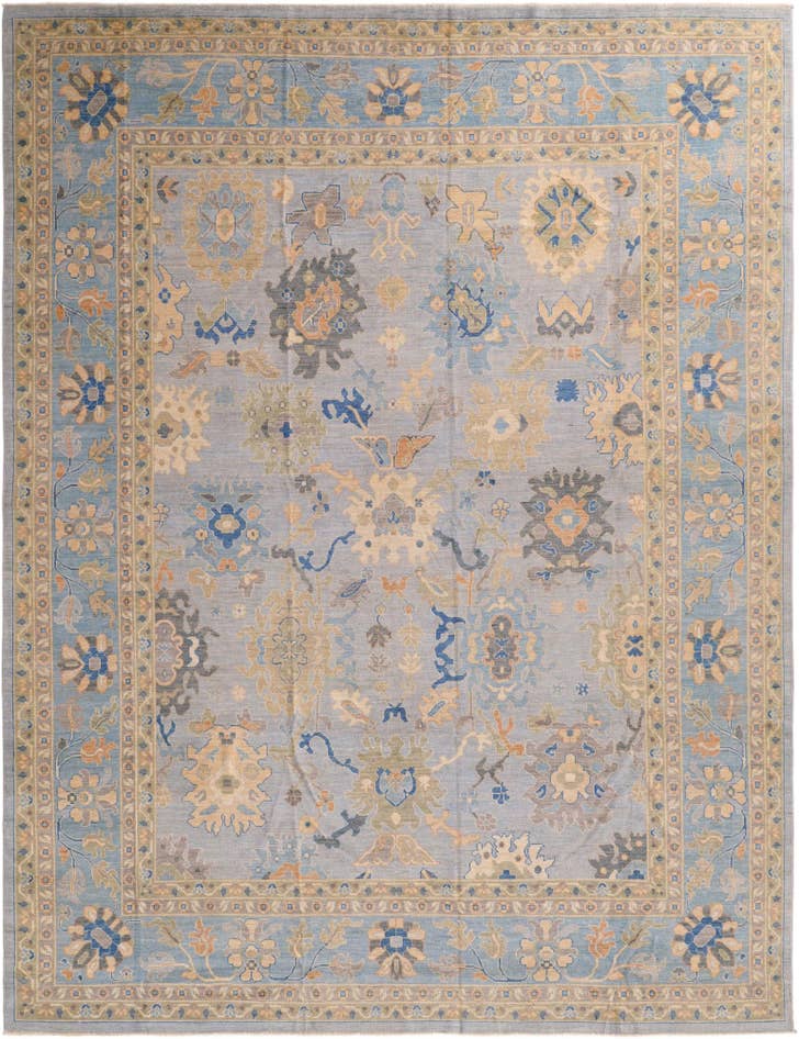 Detail image of 11' 5 x 14' 8 Hand Knotted Oushak Wool Rug