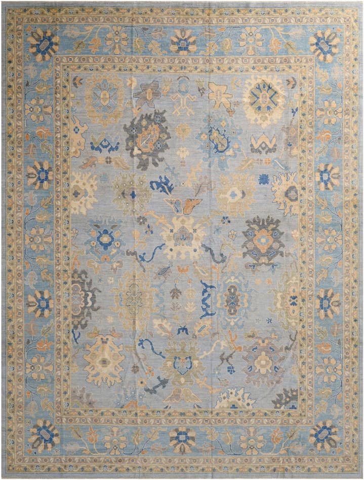 Detail image of 11' 5 x 14' 8 Hand Knotted Oushak Wool Rug