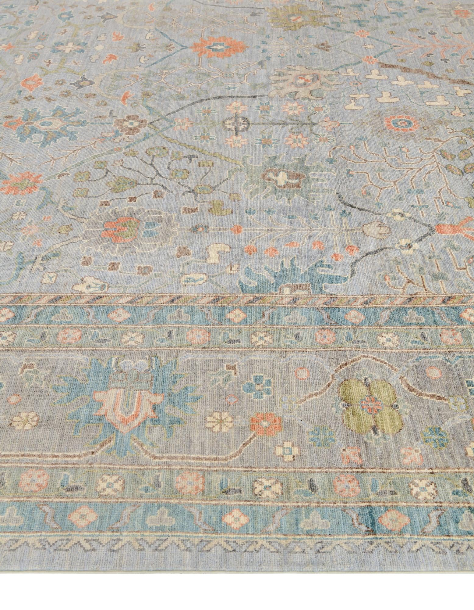 13' 2 x 17' 8 Hand Knotted Oushak Wool Rug