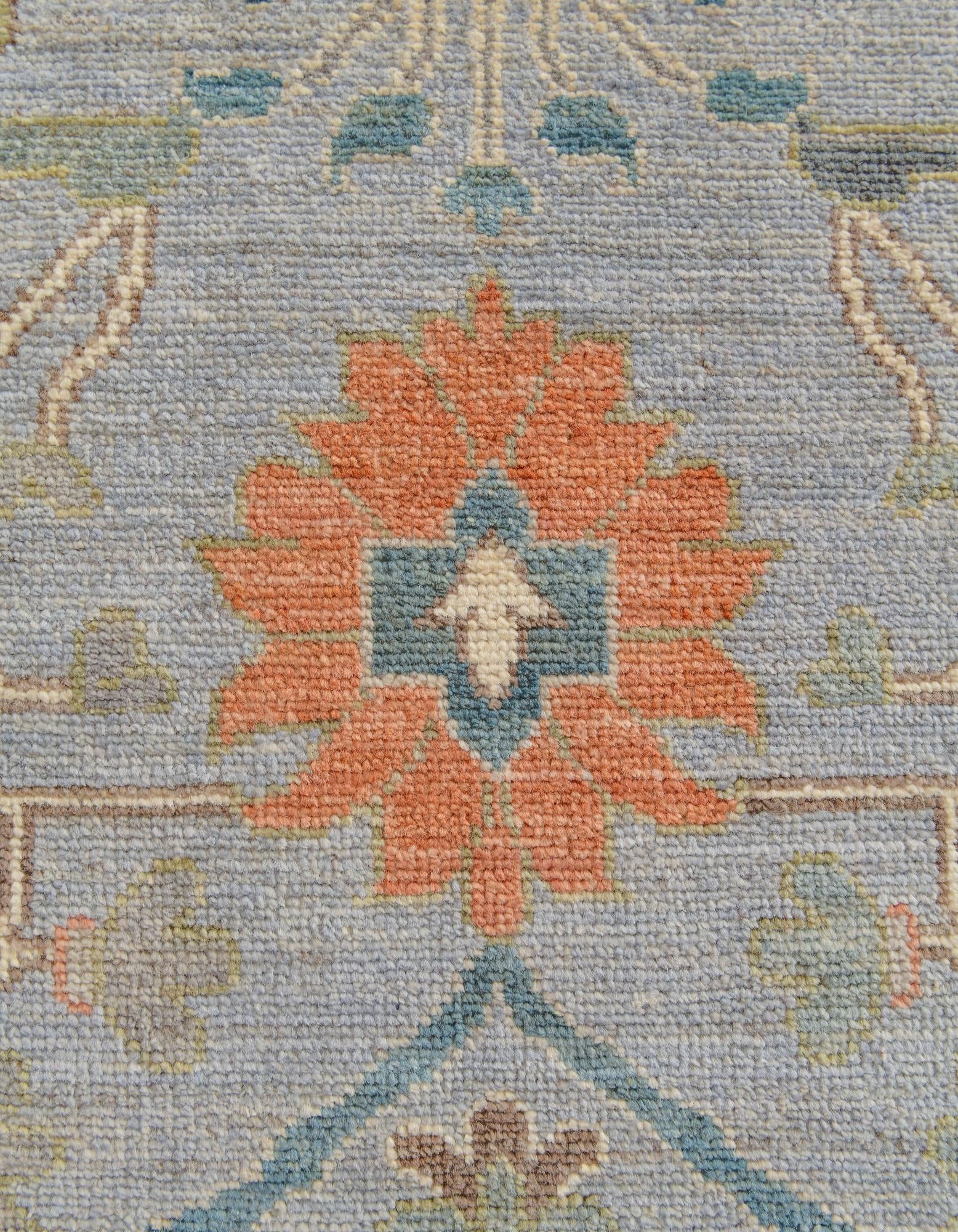 13' 2 x 17' 8 Hand Knotted Oushak Wool Rug
