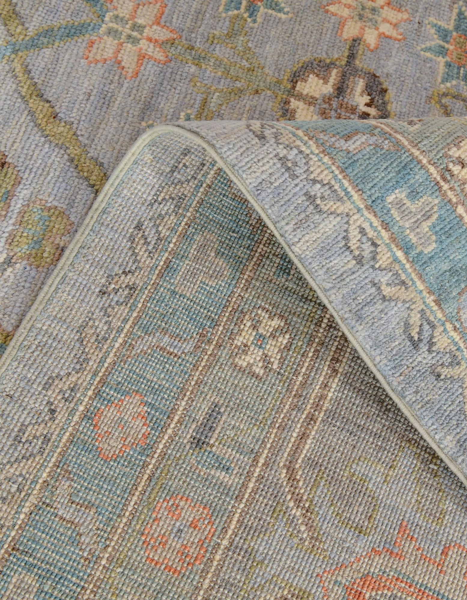 13' 2 x 17' 8 Hand Knotted Oushak Wool Rug