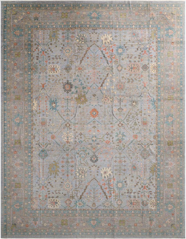 Detail image of 13' 2 x 17' 8 Hand Knotted Oushak Wool Rug