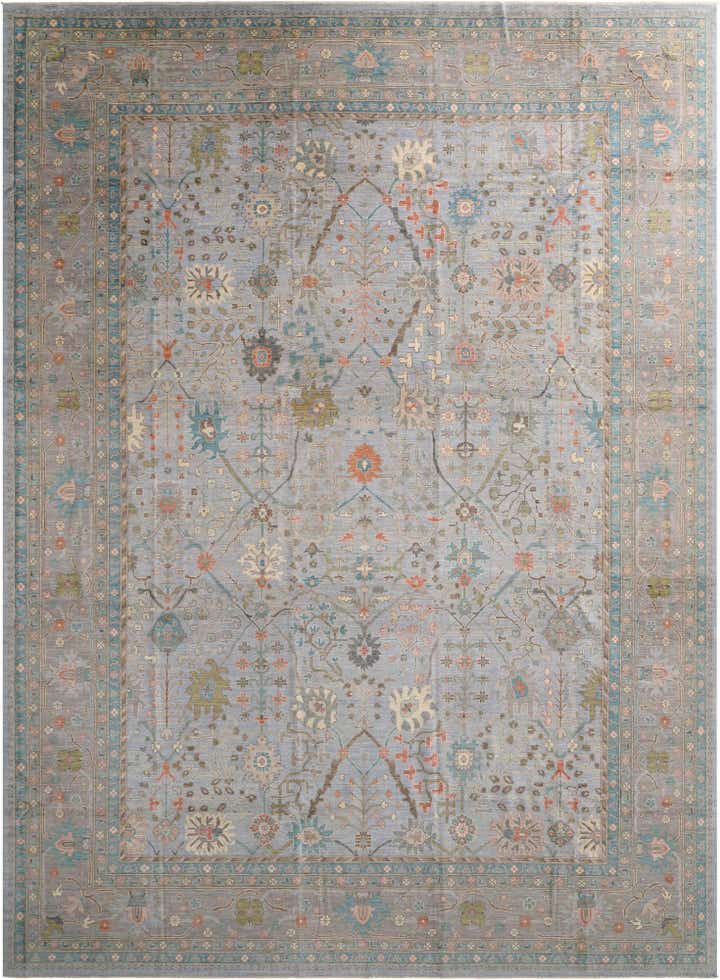 13' 2 x 17' 8 Hand Knotted Oushak Wool Rug