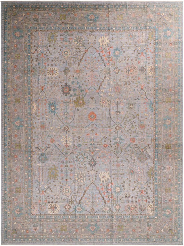Detail image of 13' 2 x 17' 8 Hand Knotted Oushak Wool Rug