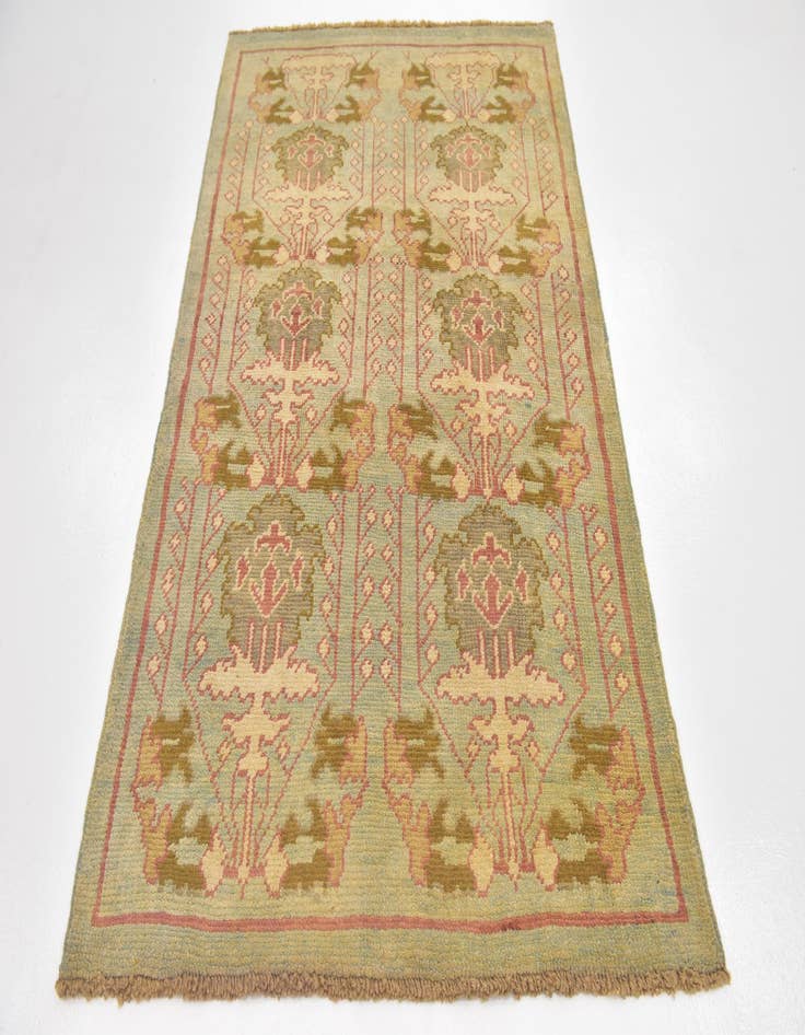 Detail image of 4' 3 x 7' Hand Knotted Oushak Wool Rug