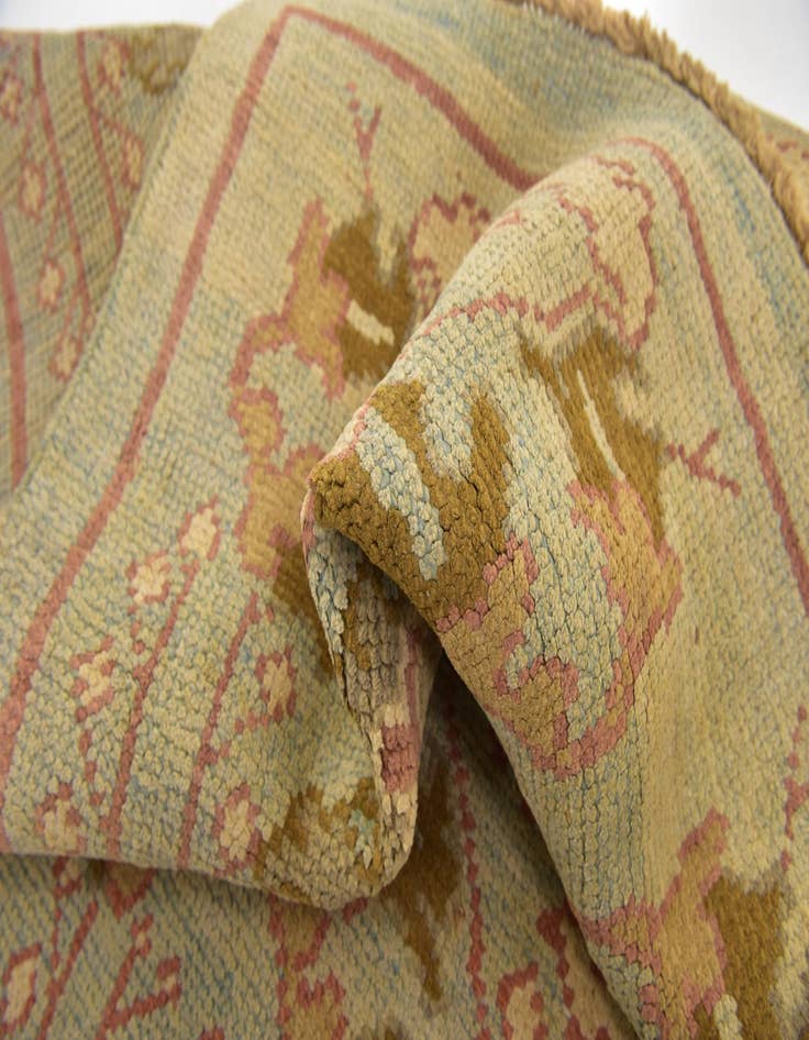 Detail image of 4' 3 x 7' Hand Knotted Oushak Wool Rug