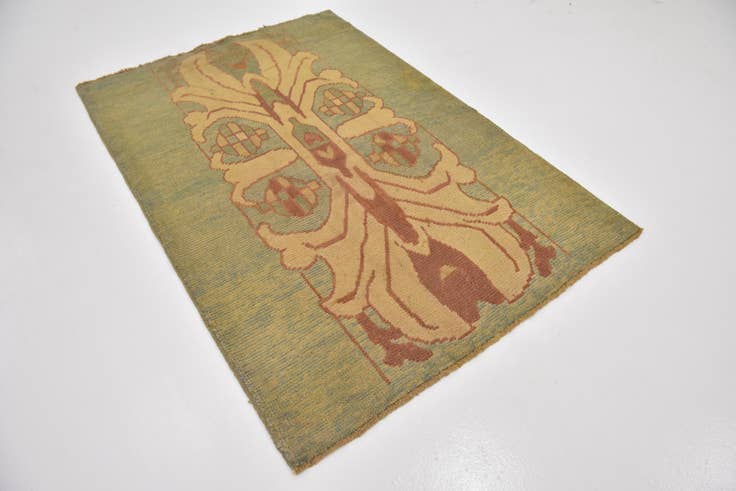 Detail image of 4' 7 x 6' 9 Hand Knotted Oushak Wool Rug