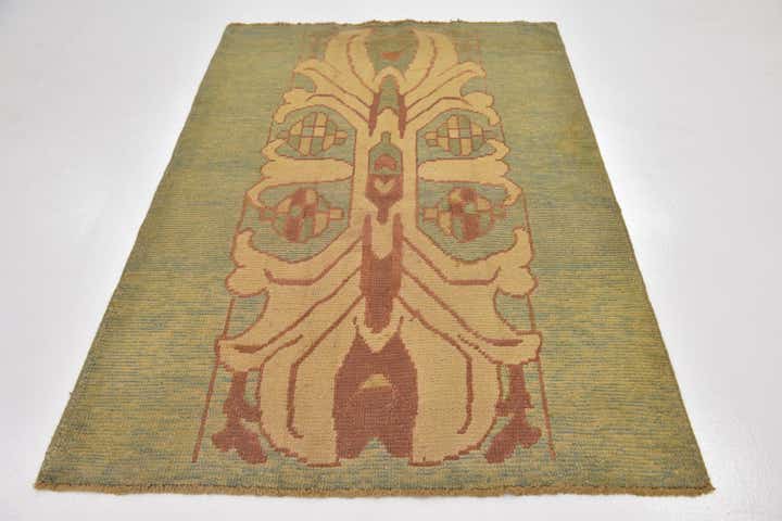 4' 7 x 6' 9 Hand Knotted Oushak Wool Rug