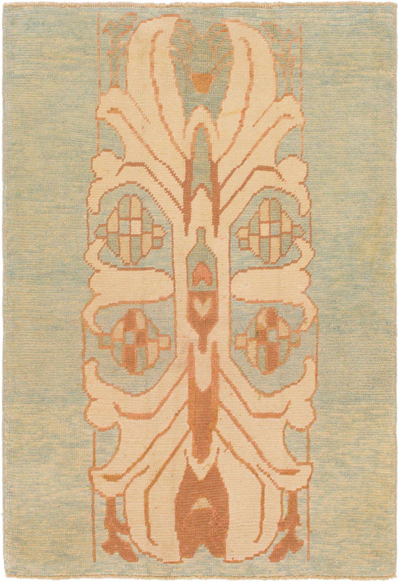 4' 7 x 6' 9 Hand Knotted Oushak Wool Rug