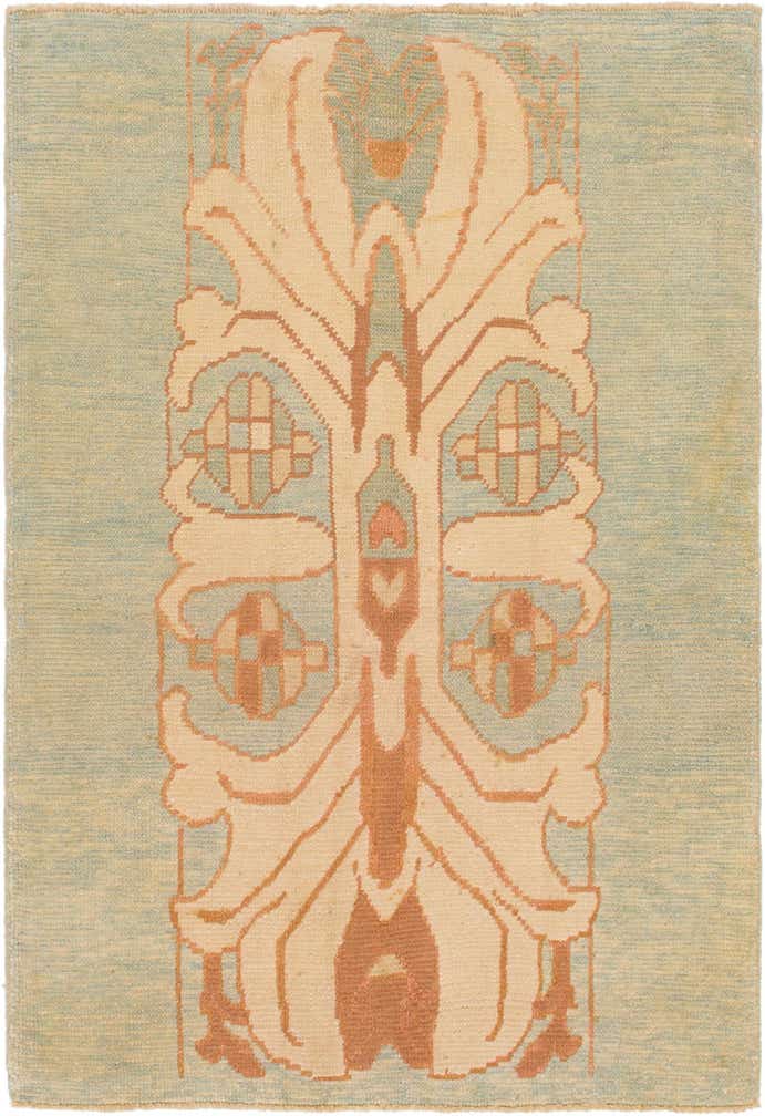 4' 7 x 6' 9 Hand Knotted Oushak Wool Rug