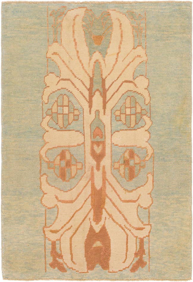 Detail image of 4' 7 x 6' 9 Hand Knotted Oushak Wool Rug