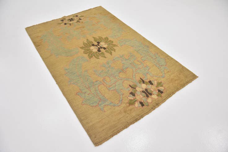 Detail image of 4' 3 x 6' 5 Hand Knotted Oushak Wool Rug