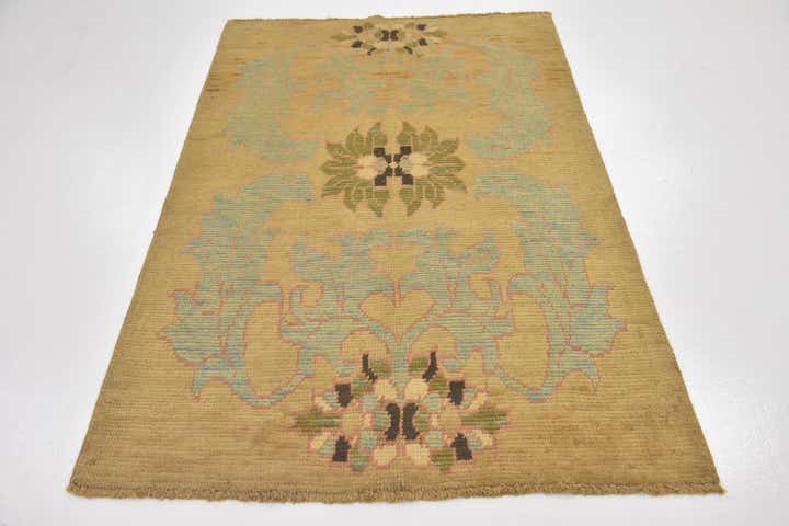 4' 3 x 6' 5 Hand Knotted Oushak Wool Rug