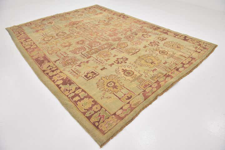 8' 8 x 11' 8 Hand Knotted Oushak Wool Rug