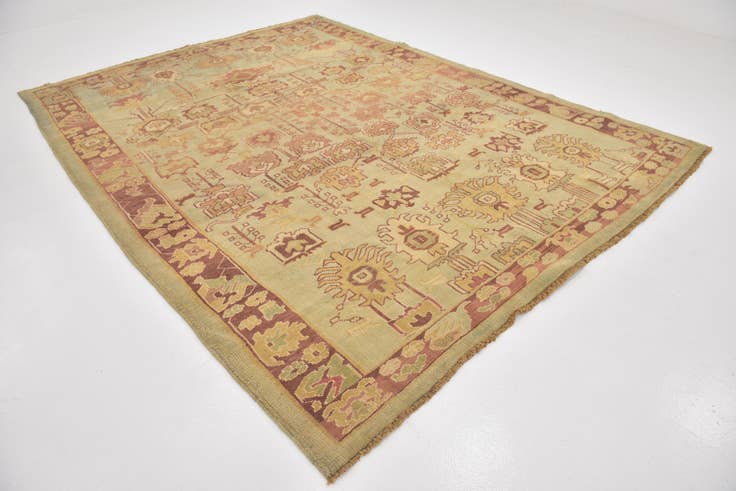 Detail image of 8' 8 x 11' 8 Hand Knotted Oushak Wool Rug