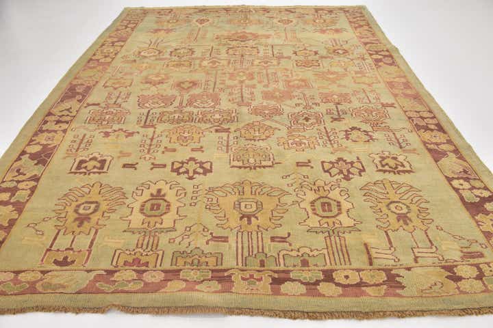 8' 8 x 11' 8 Hand Knotted Oushak Wool Rug