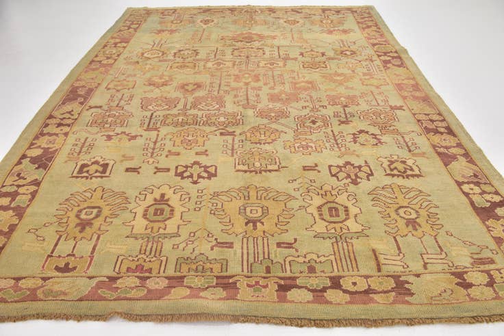 Detail image of 8' 8 x 11' 8 Hand Knotted Oushak Wool Rug