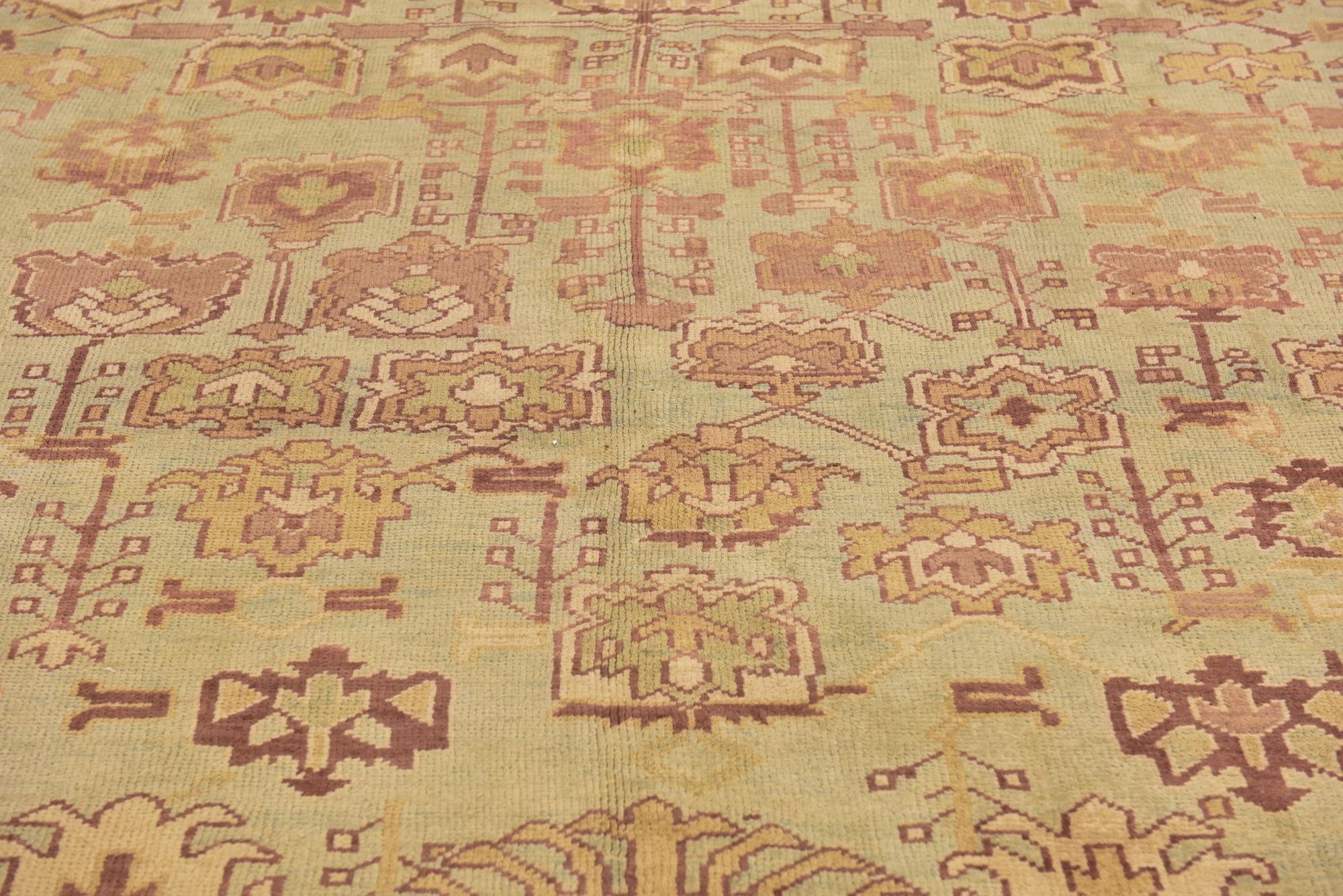 8' 8 x 11' 8 Hand Knotted Oushak Wool Rug