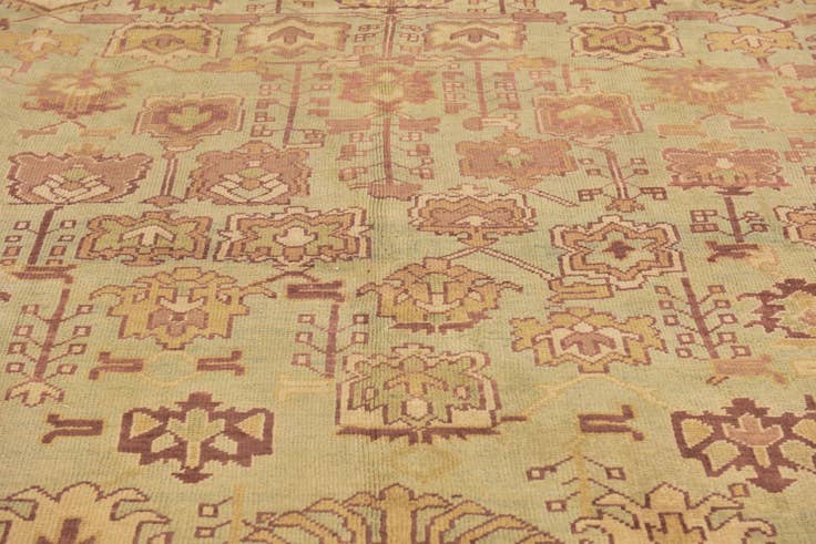 Detail image of 8' 8 x 11' 8 Hand Knotted Oushak Wool Rug