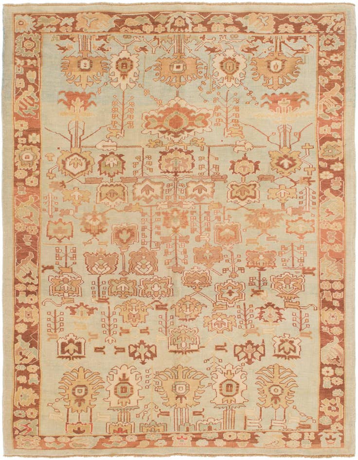 Detail image of 8' 8 x 11' 8 Hand Knotted Oushak Wool Rug