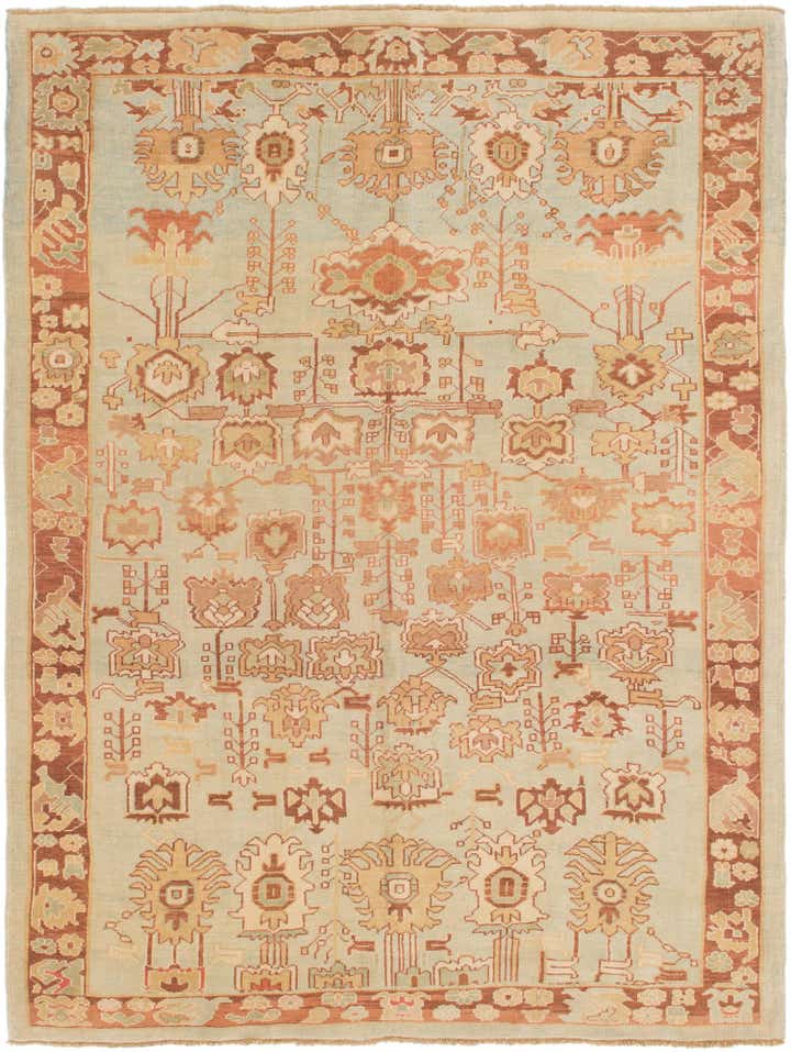 8' 8 x 11' 8 Hand Knotted Oushak Wool Rug
