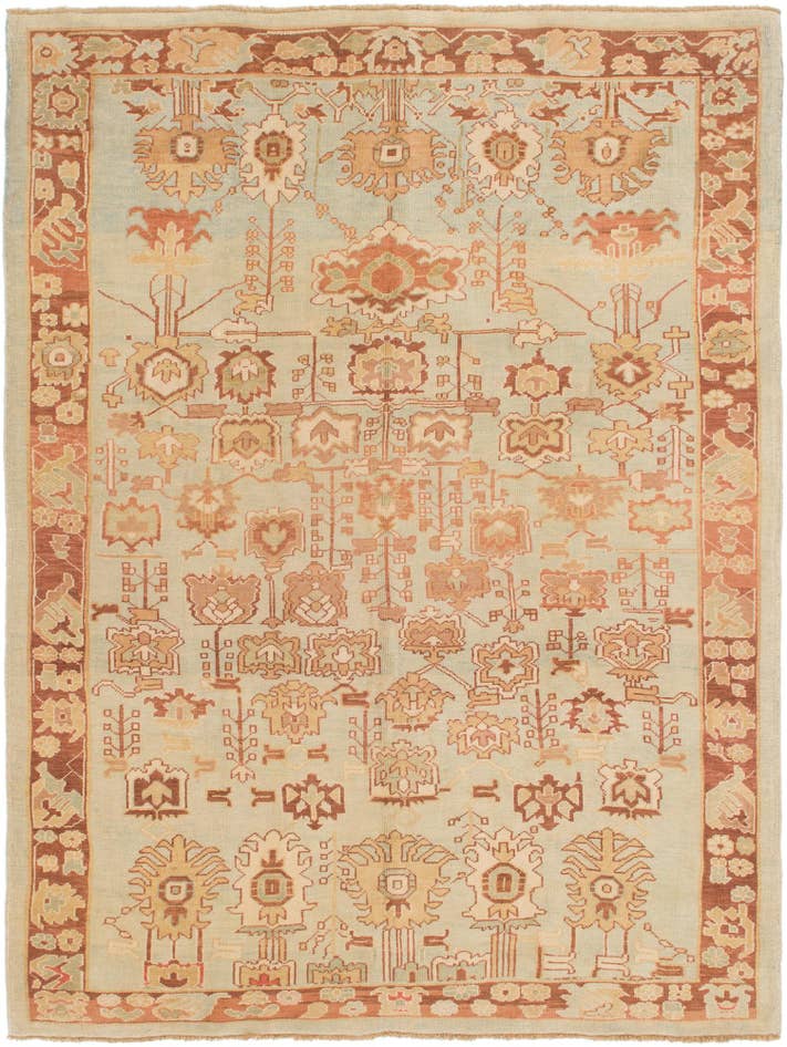 Detail image of 8' 8 x 11' 8 Hand Knotted Oushak Wool Rug