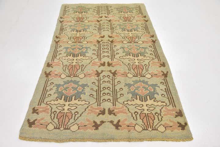 4' 2 x 7' Hand Knotted Oushak Wool Rug