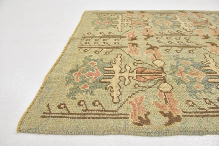 Detail image of 4' 2 x 7' Hand Knotted Oushak Wool Rug
