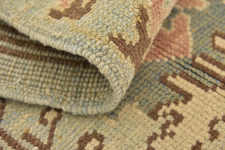 Detail image of 4' 2 x 7' Hand Knotted Oushak Wool Rug