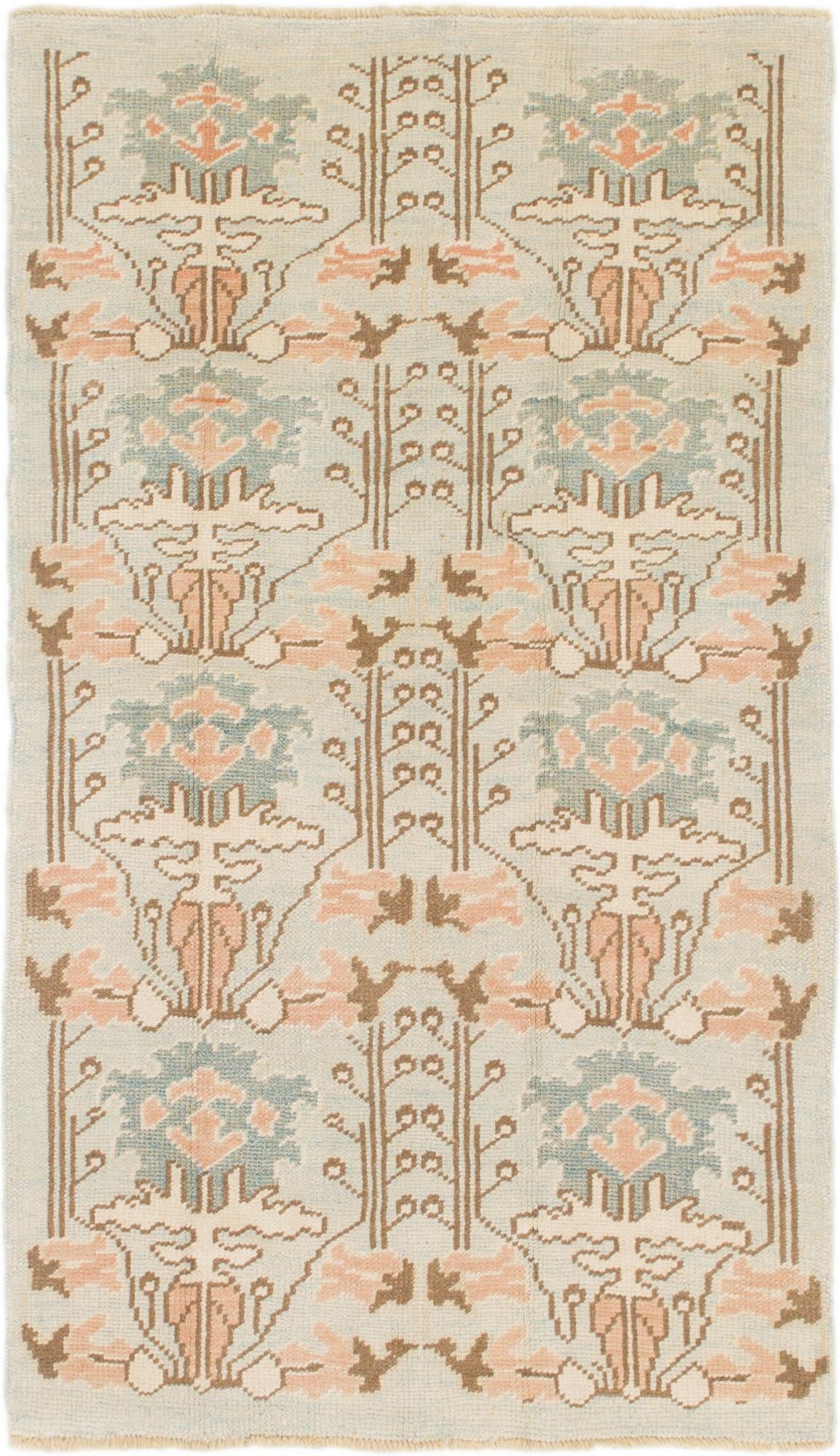 4' 2 x 7' Hand Knotted Oushak Wool Rug