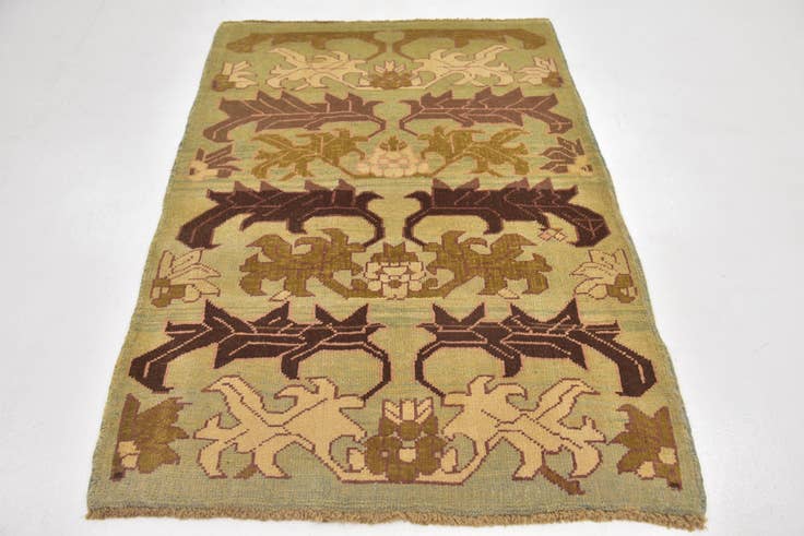 Detail image of 4' 3 x 6' 3 Hand Knotted Oushak Wool Rug