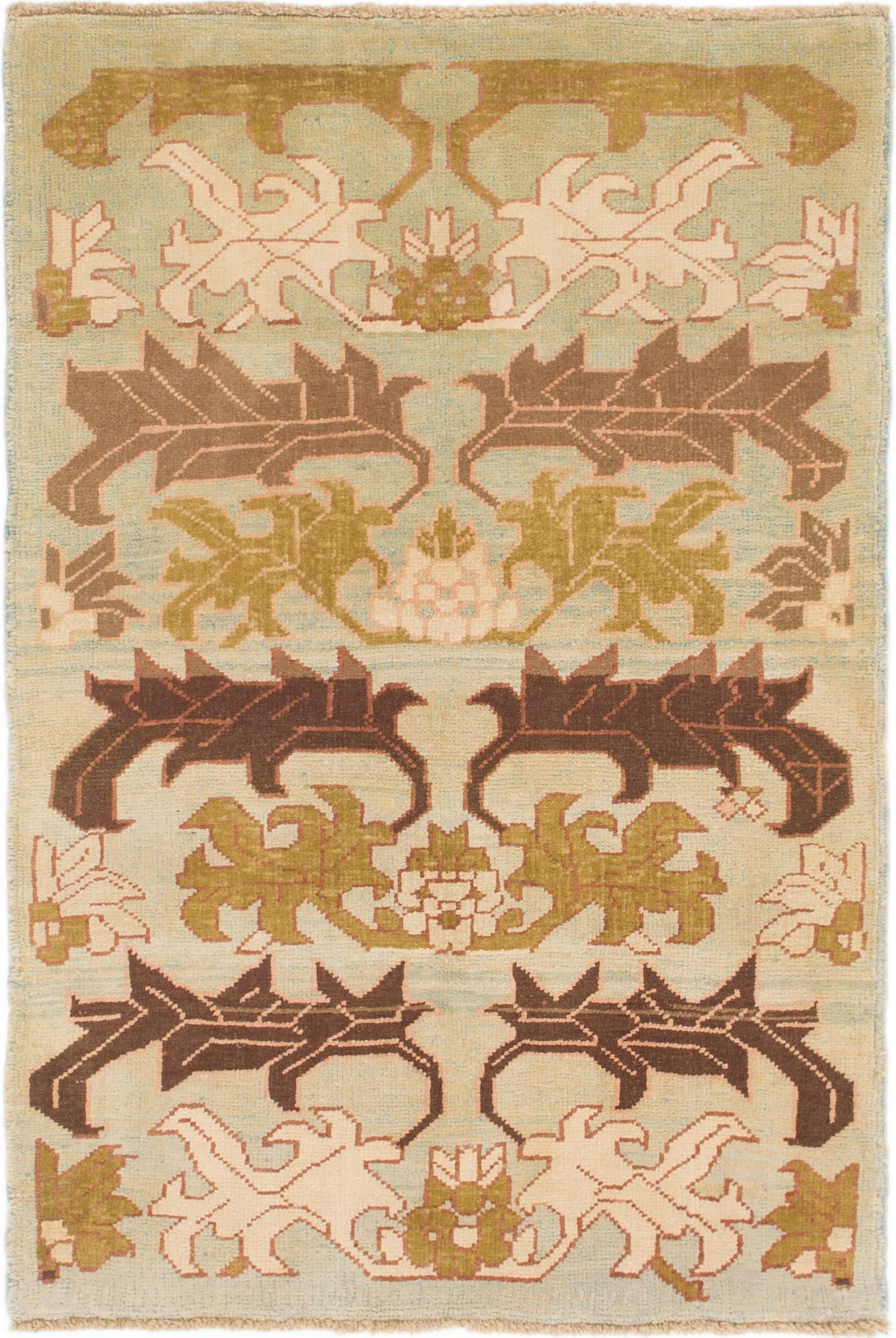4' 3 x 6' 3 Hand Knotted Oushak Wool Rug
