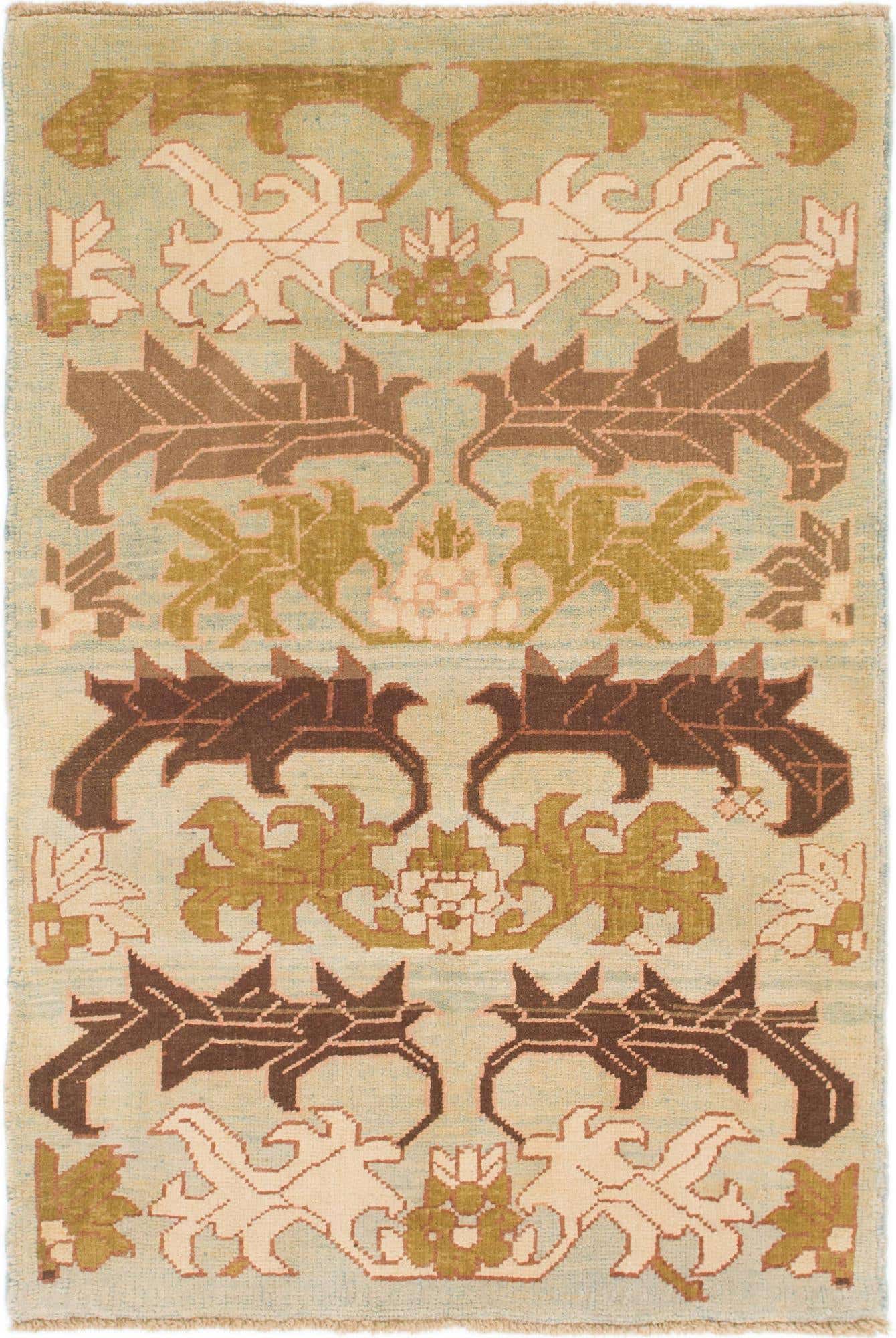 4' 3 x 6' 3 Hand Knotted Oushak Wool Rug